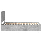 Estructura de cama con cabecera Gris Concreto 100 x 200 cm
