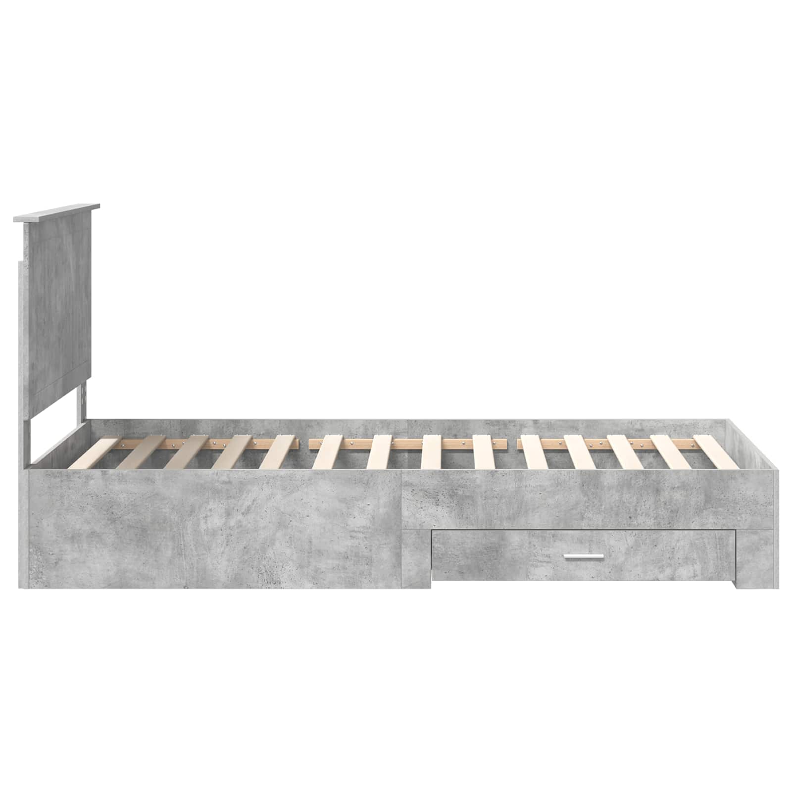 Estructura de cama con cabecera Gris Concreto 100 x 200 cm