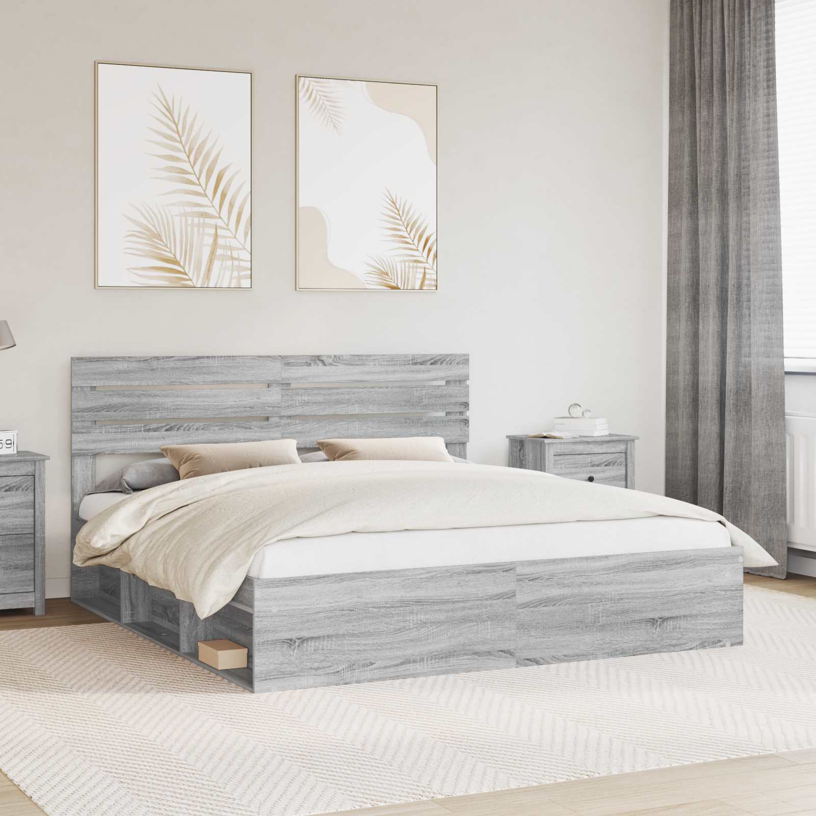 Estrutura de cama 100 x 200 cm Madeira de pinho maciço