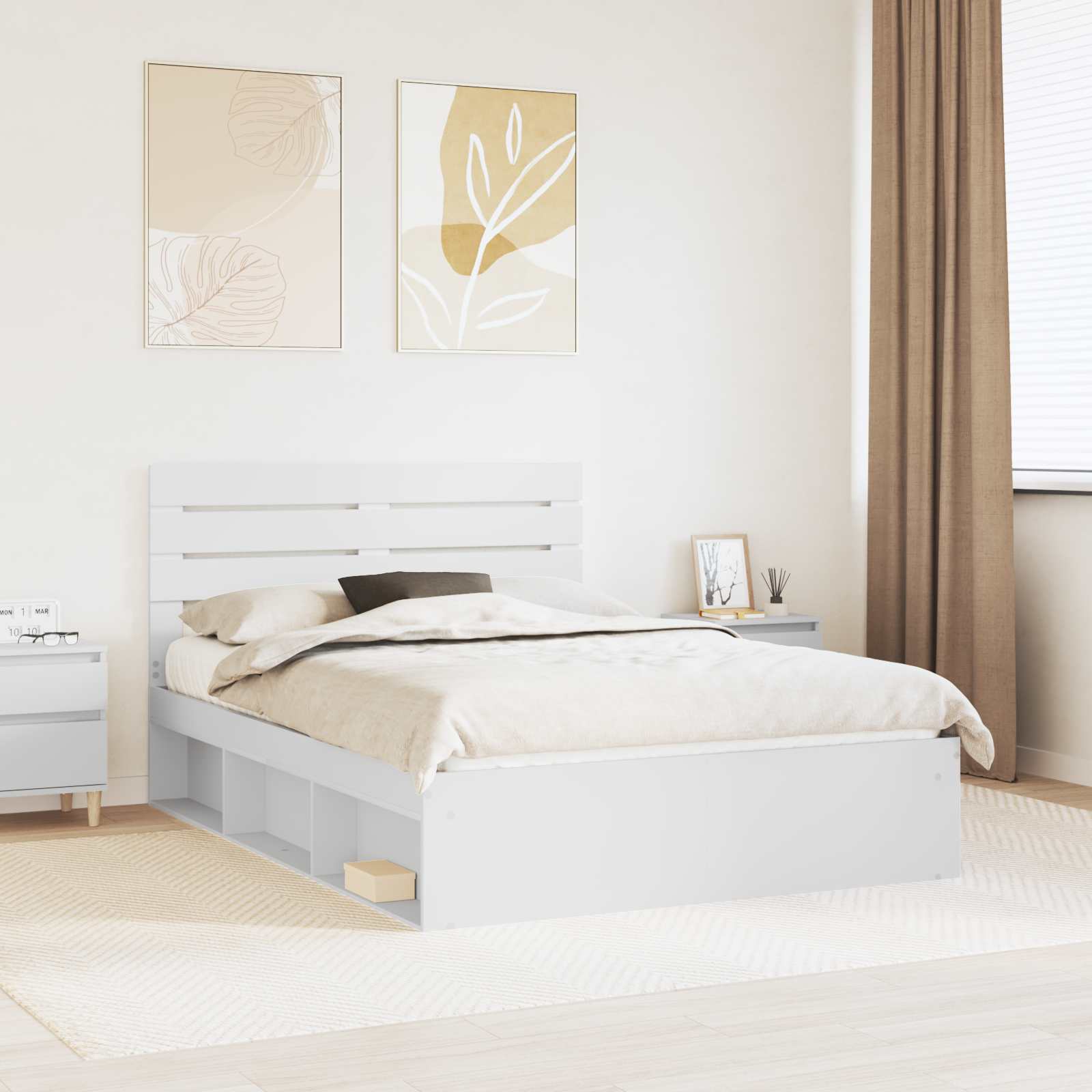 Estrutura de cama 100 x 200 cm Madeira de pinho maciço