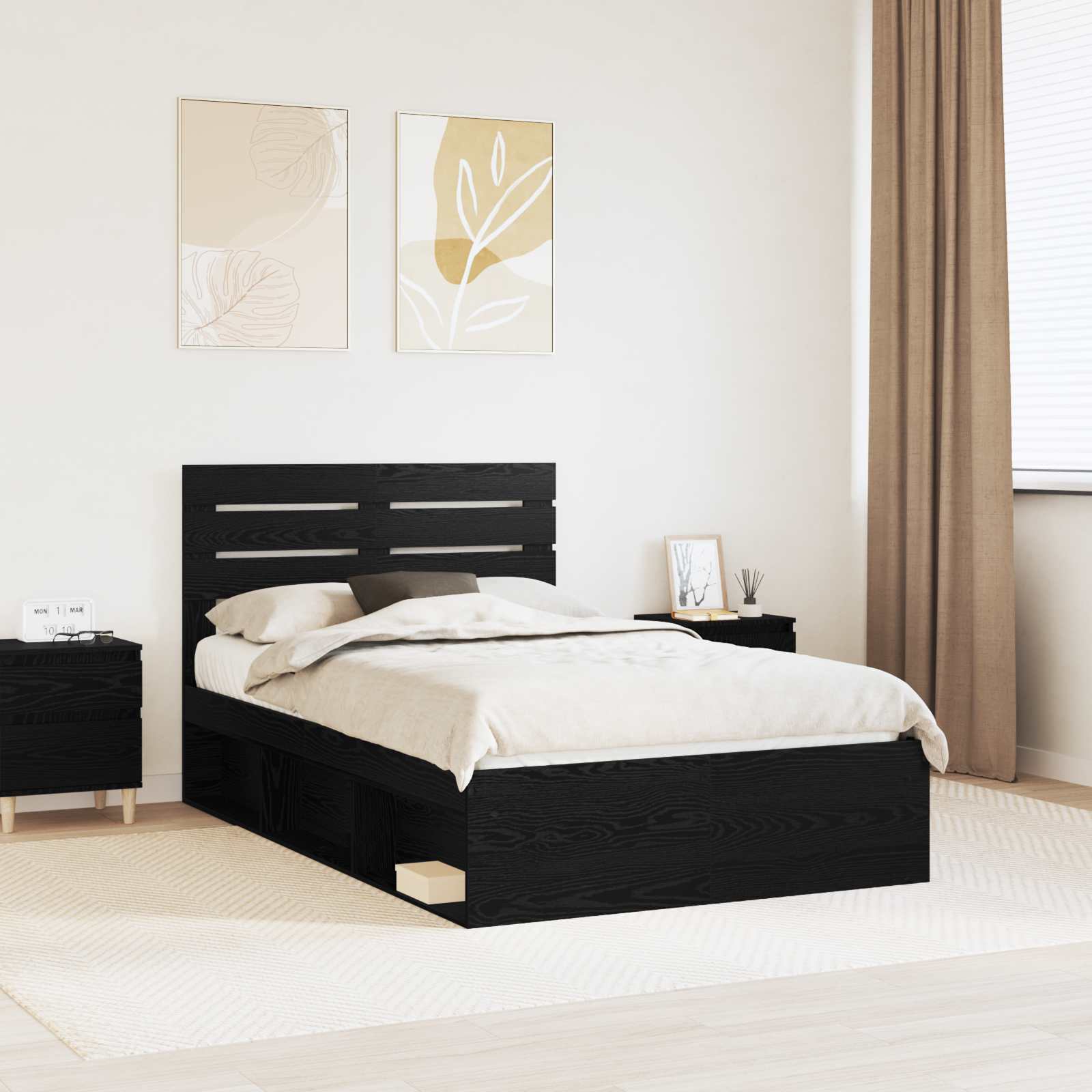 Estrutura de cama 100 x 200 cm Madeira de pinho maciço