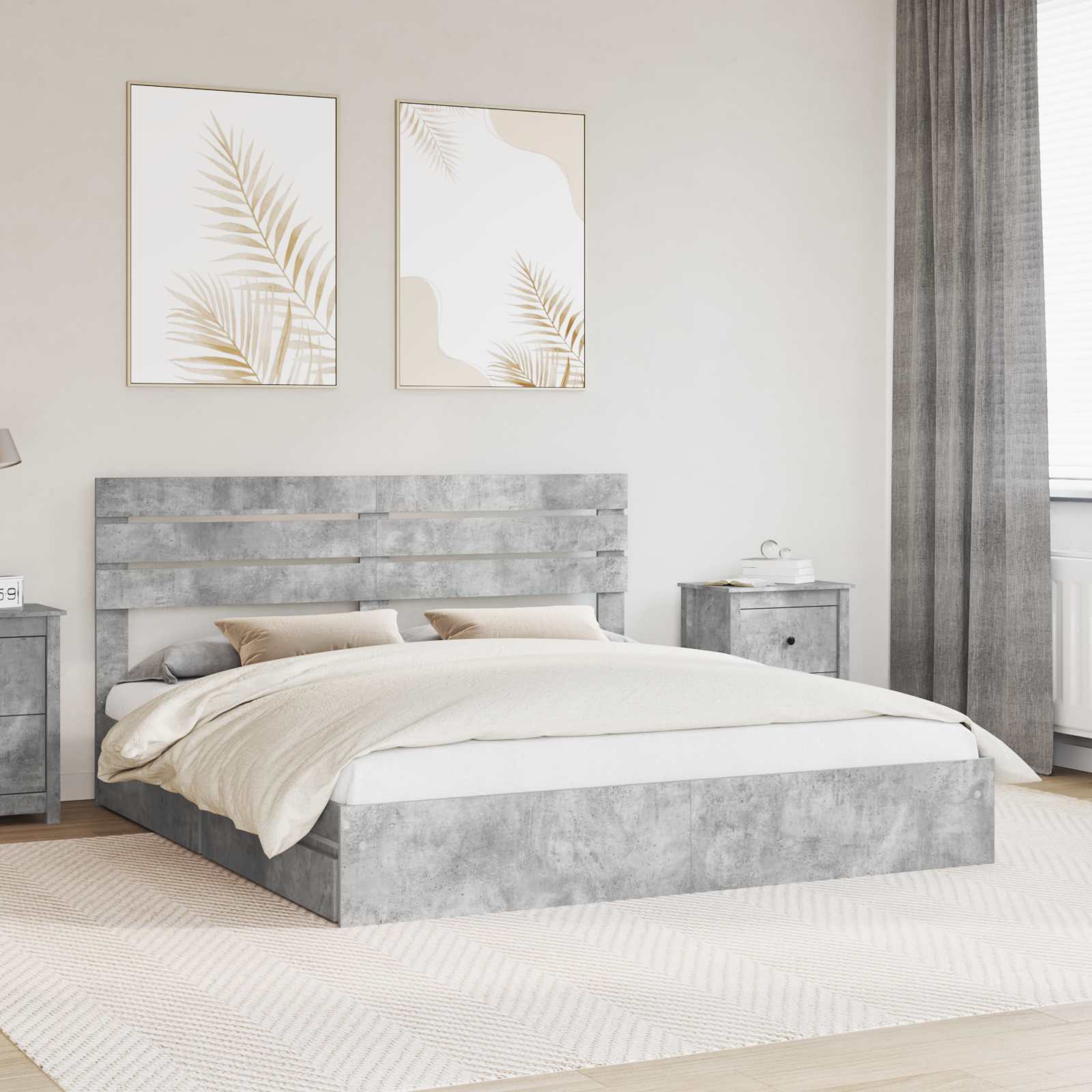 Cama con almacenamiento 140 x 190 cm Madera de ingeniería