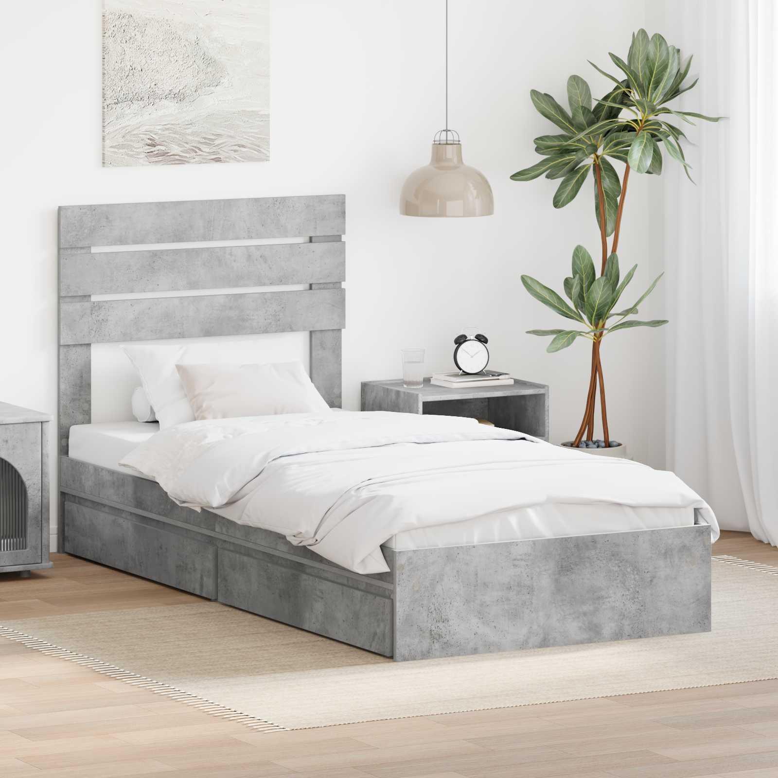 Cama con almacenamiento 140 x 190 cm Madera de ingeniería