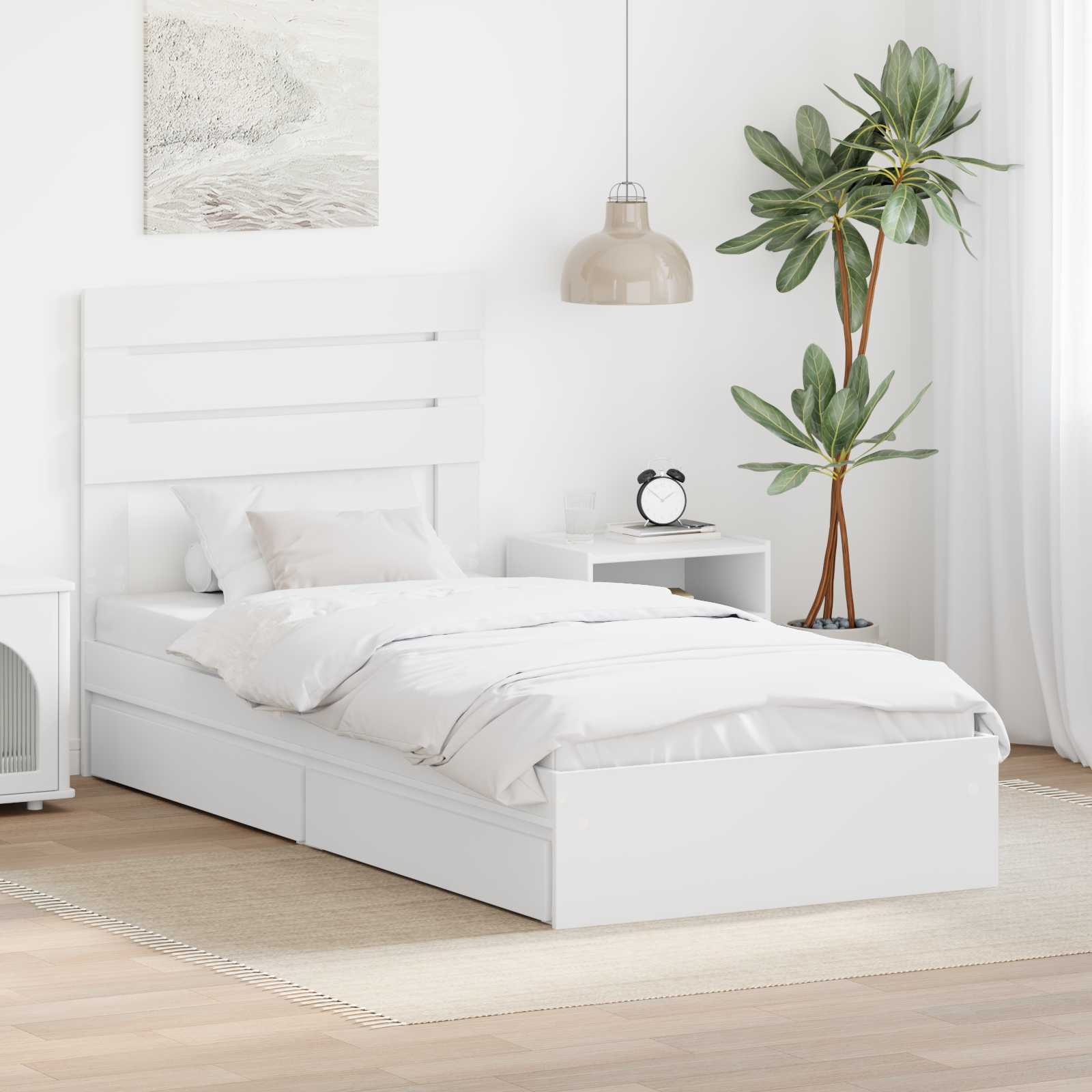 Cama con almacenamiento 140 x 190 cm Madera de ingeniería