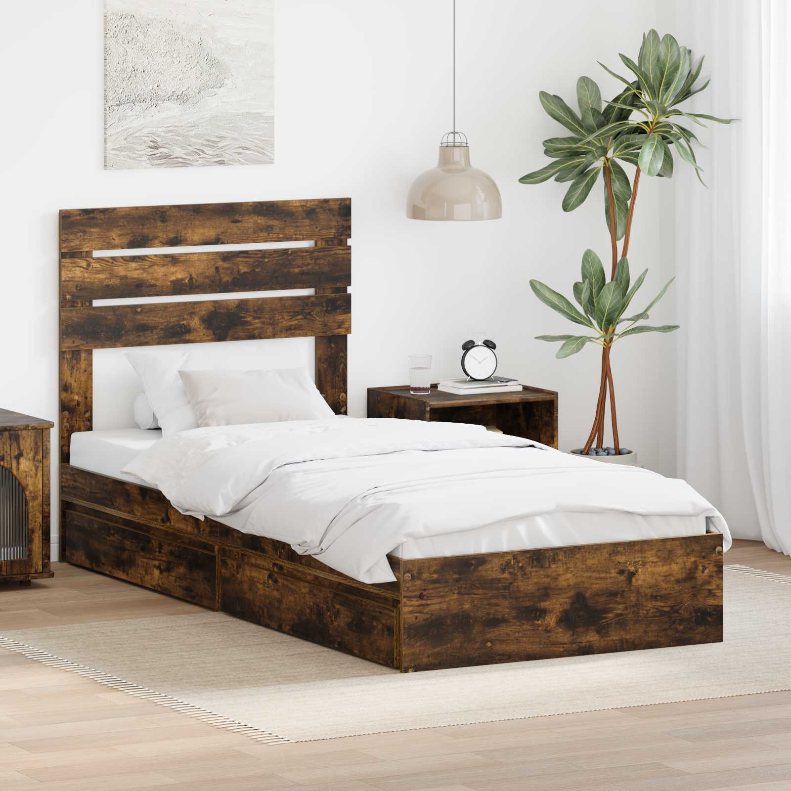 Cama con almacenamiento 140 x 190 cm Madera de ingeniería
