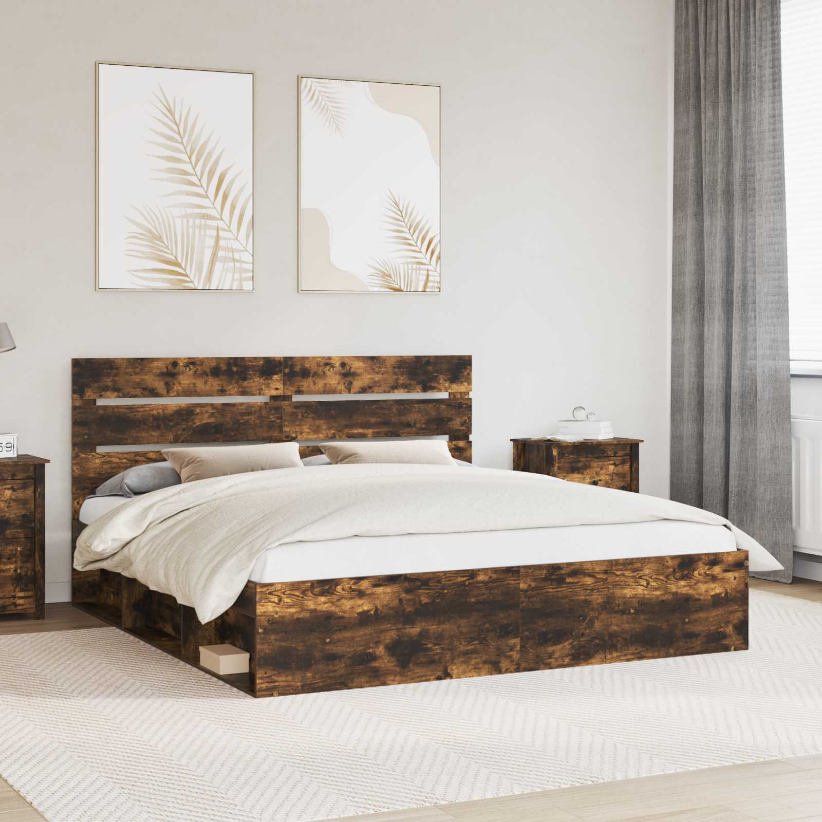 Estrutura de cama 100 x 200 cm Madeira de pinho maciço