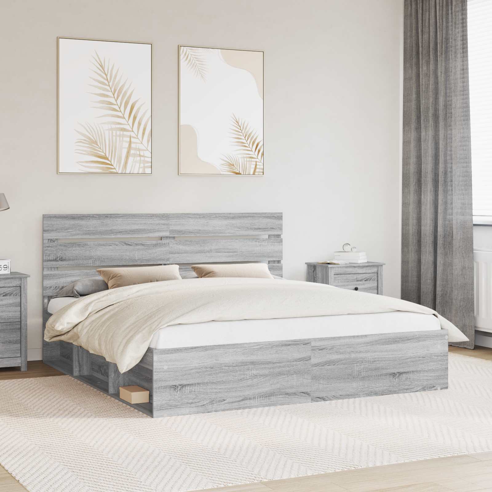 Estrutura de cama 100 x 200 cm Madeira de pinho maciço