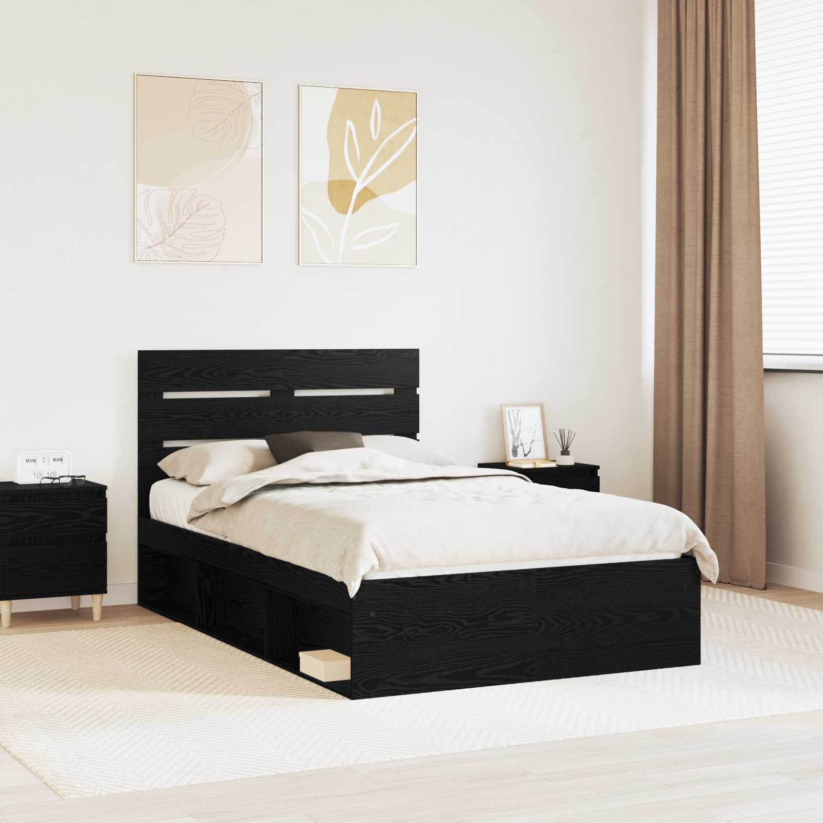 Estrutura de cama 100 x 200 cm Madeira de pinho maciço