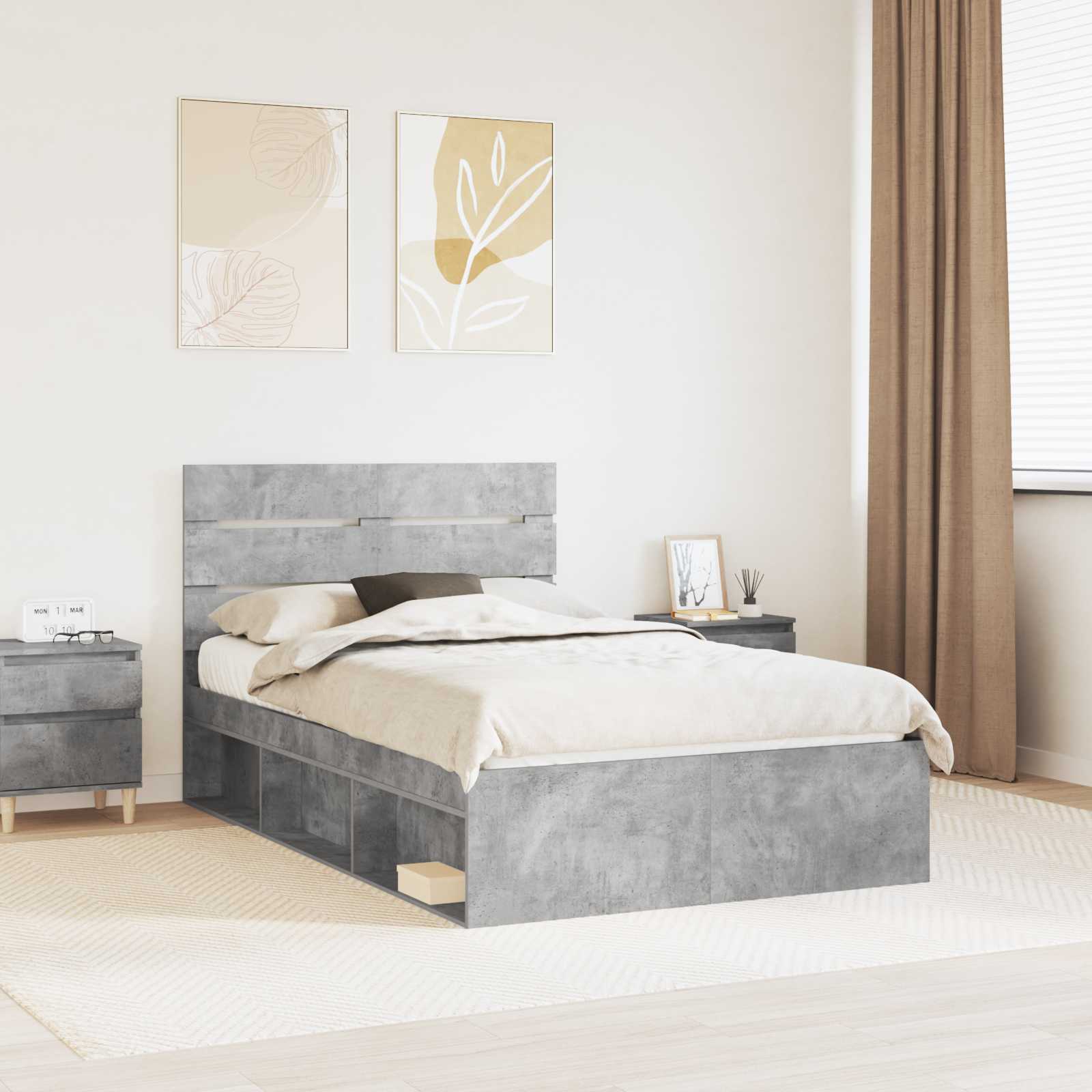 Estrutura de cama 100 x 200 cm Madeira de pinho maciço