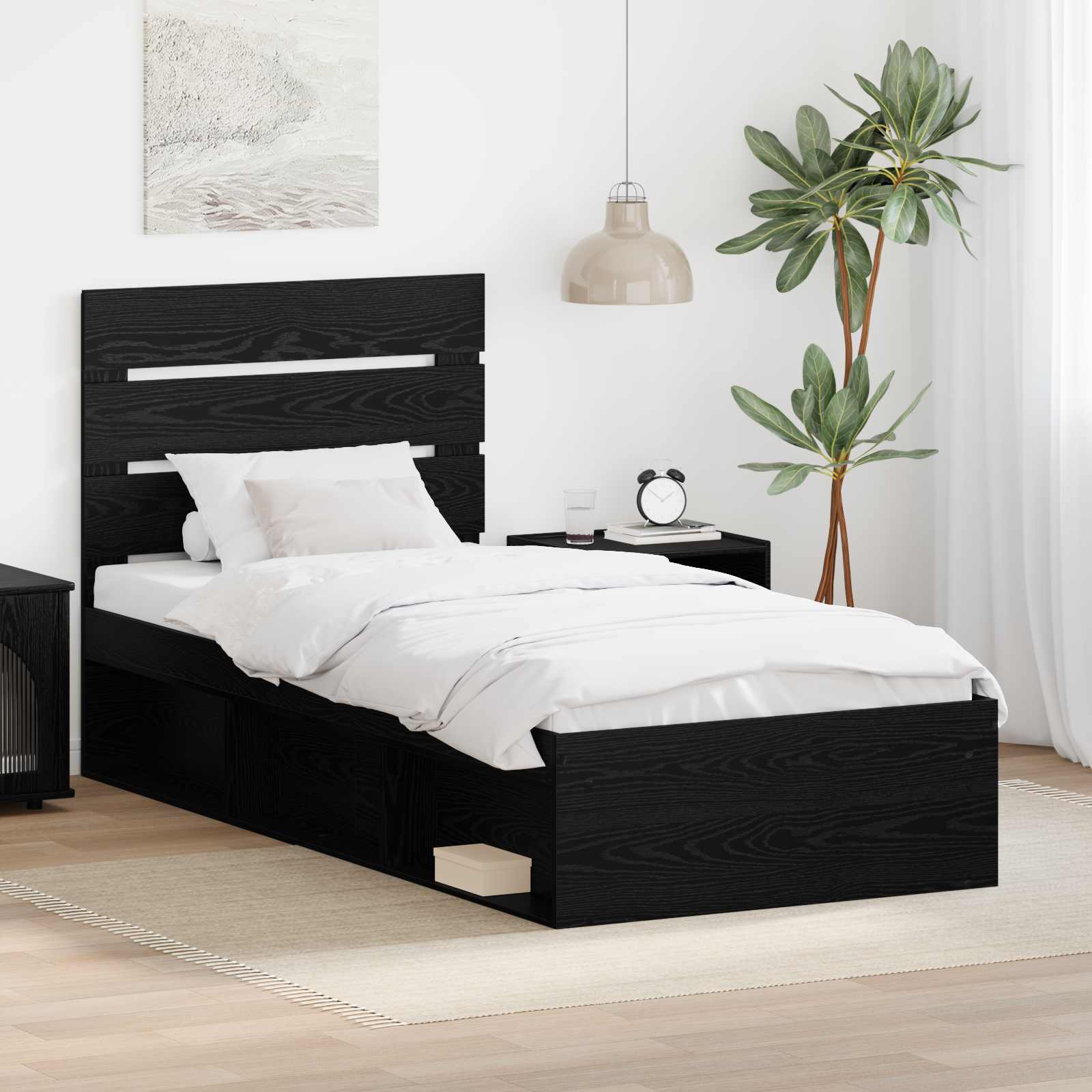 Estrutura de cama 100 x 200 cm Madeira de pinho maciço