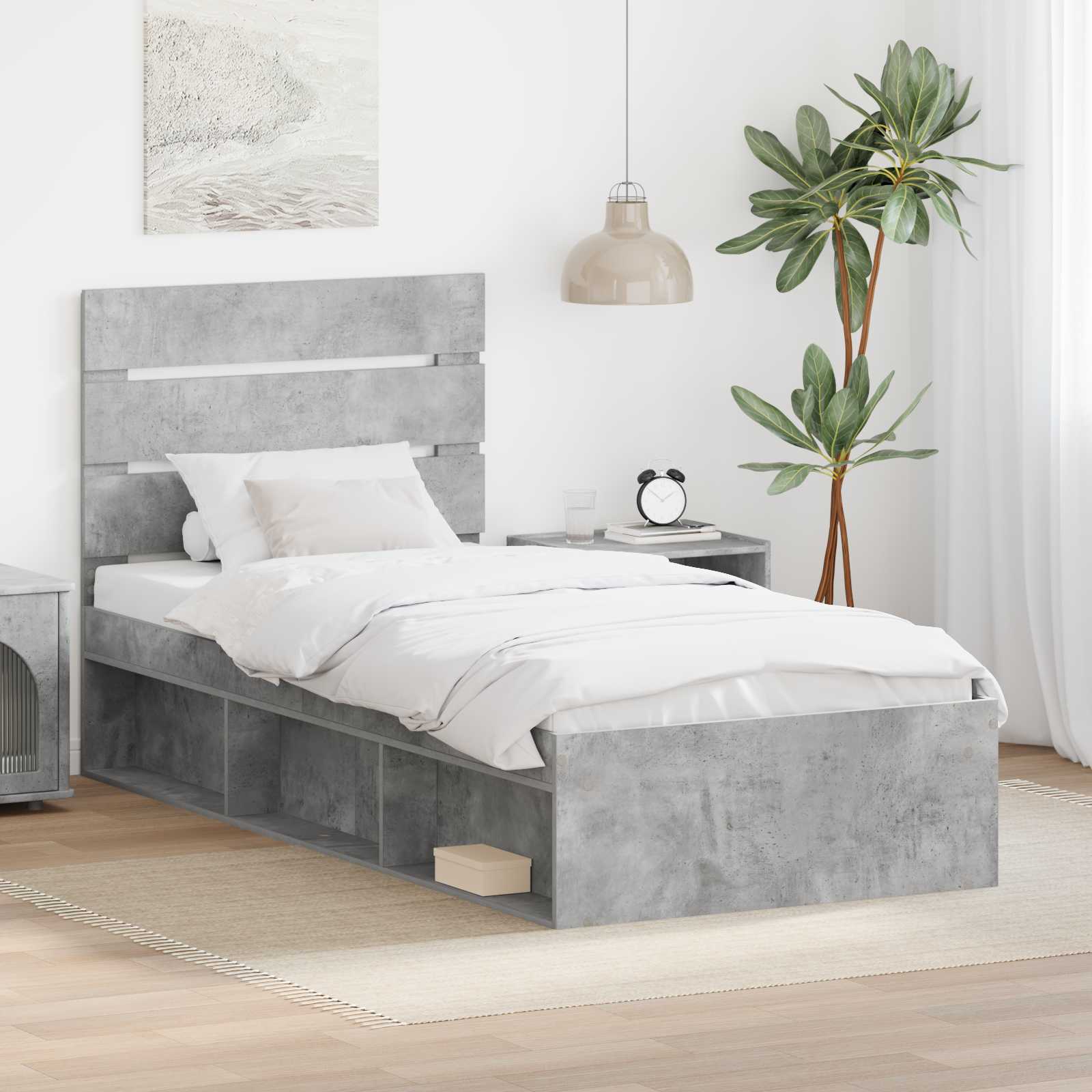 Estrutura de cama 100 x 200 cm Madeira de pinho maciço
