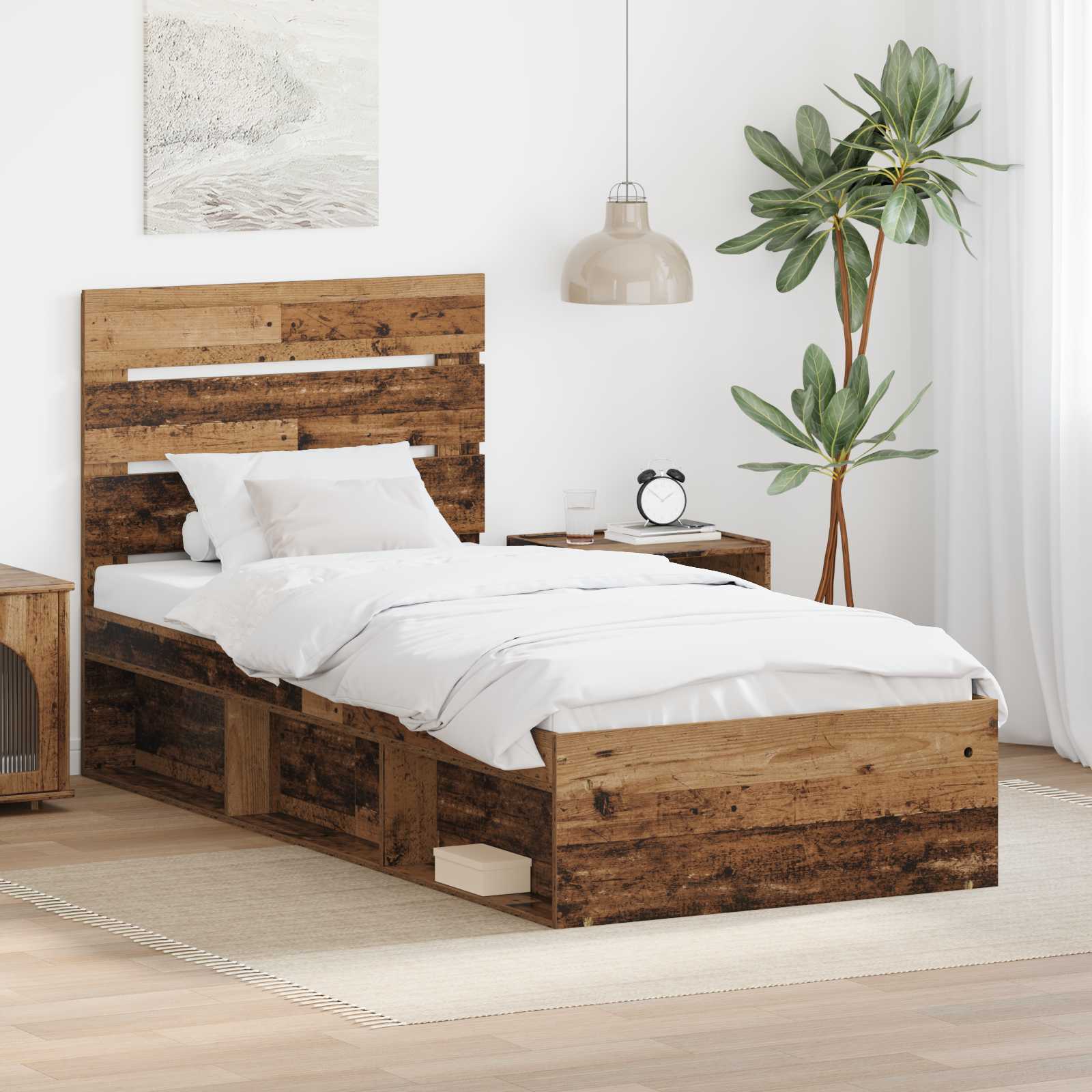 Estrutura de cama 100 x 200 cm Madeira de pinho maciço