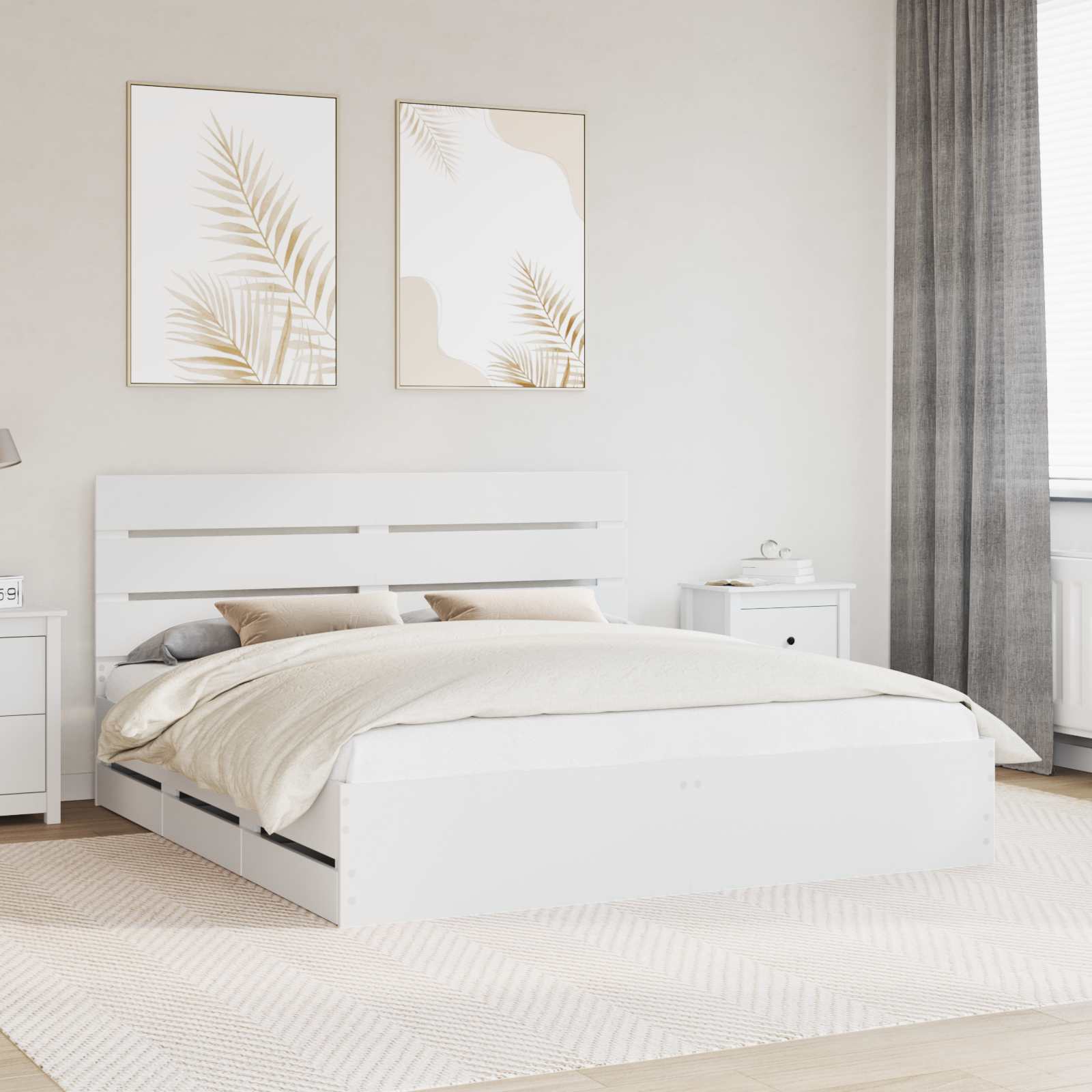Estructura de cama con cajón 100 x 200 cm Madera Ingenieril