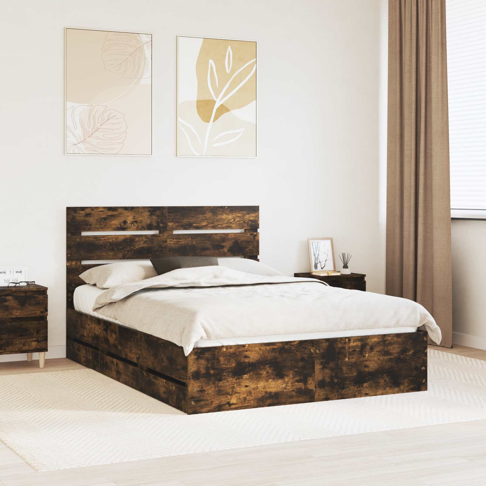 Estructura de cama con cajón 100 x 200 cm Madera Ingenieril