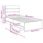 Estructura de cama con cajón 100 x 200 cm Madera Ingenieril