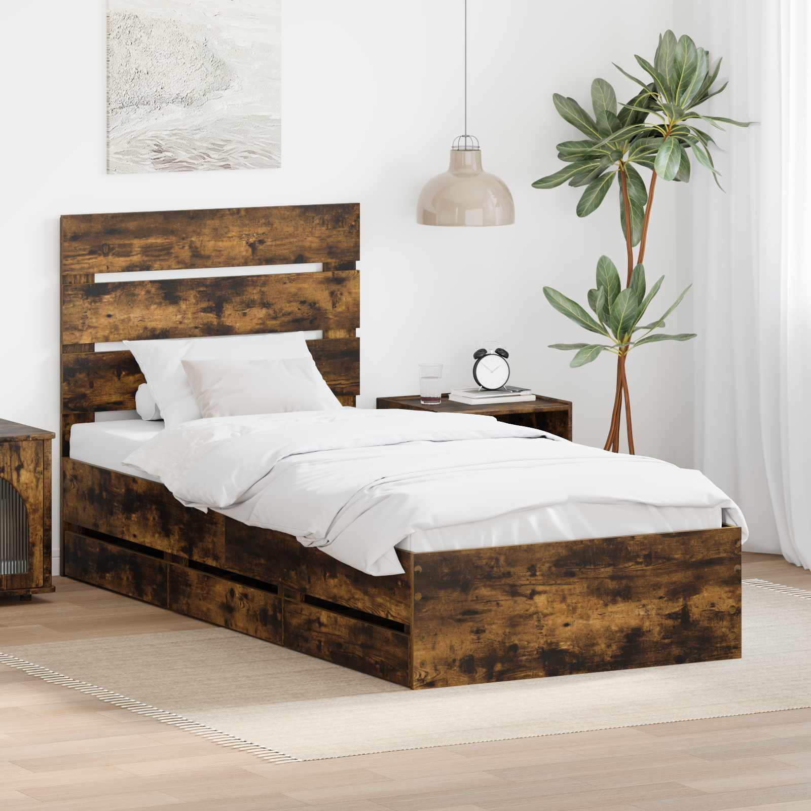 Estructura de cama con cajón 100 x 200 cm Madera Ingenieril