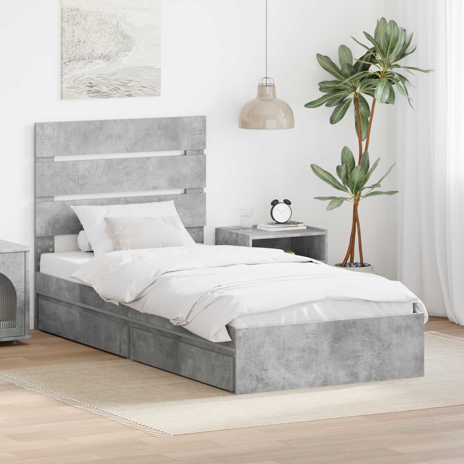 Cama con almacenamiento 140 x 190 cm Madera de ingeniería