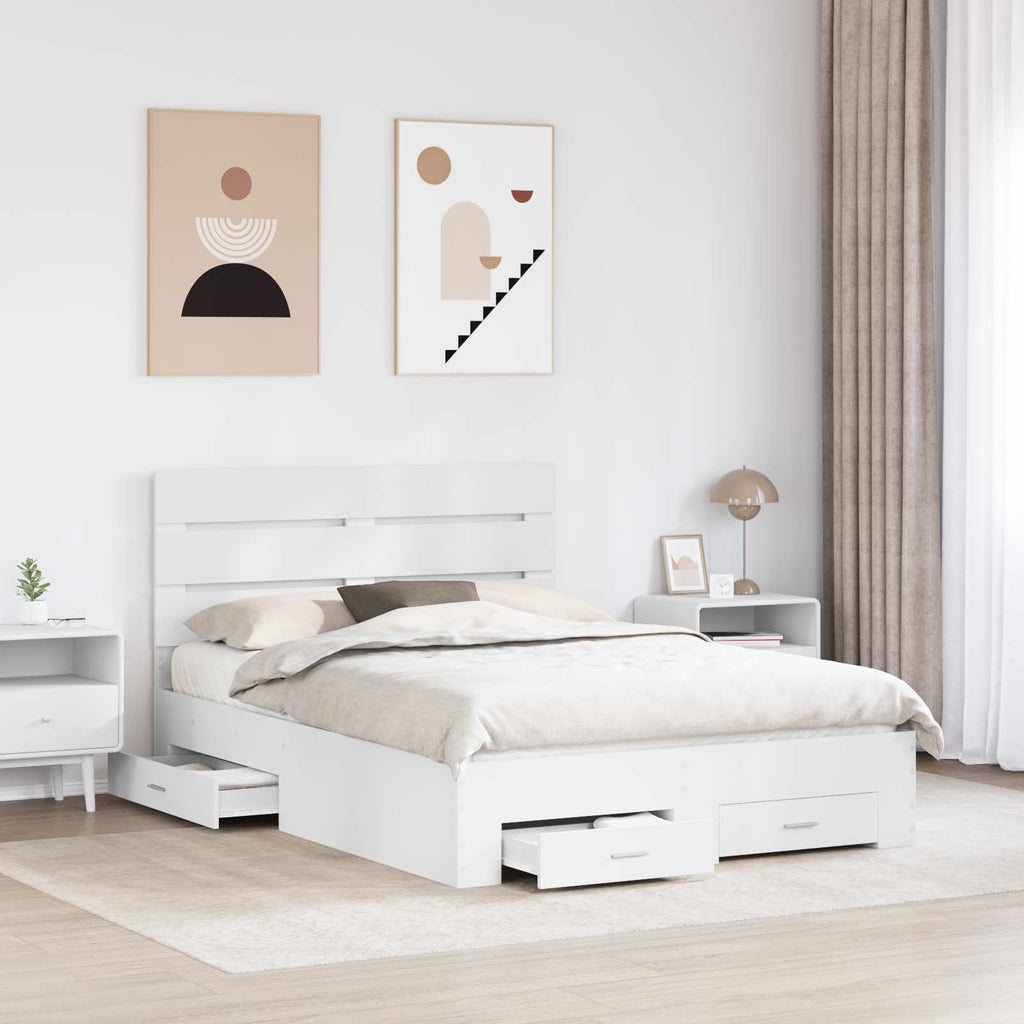 Estructura de cama con cajón 140 x 190 cm Madera de ingeniería