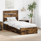Estructura de cama Roble ahumado Madera de ingeniería