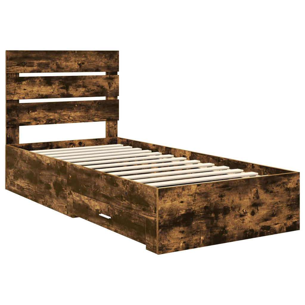 Estructura de cama Roble ahumado Madera de ingeniería