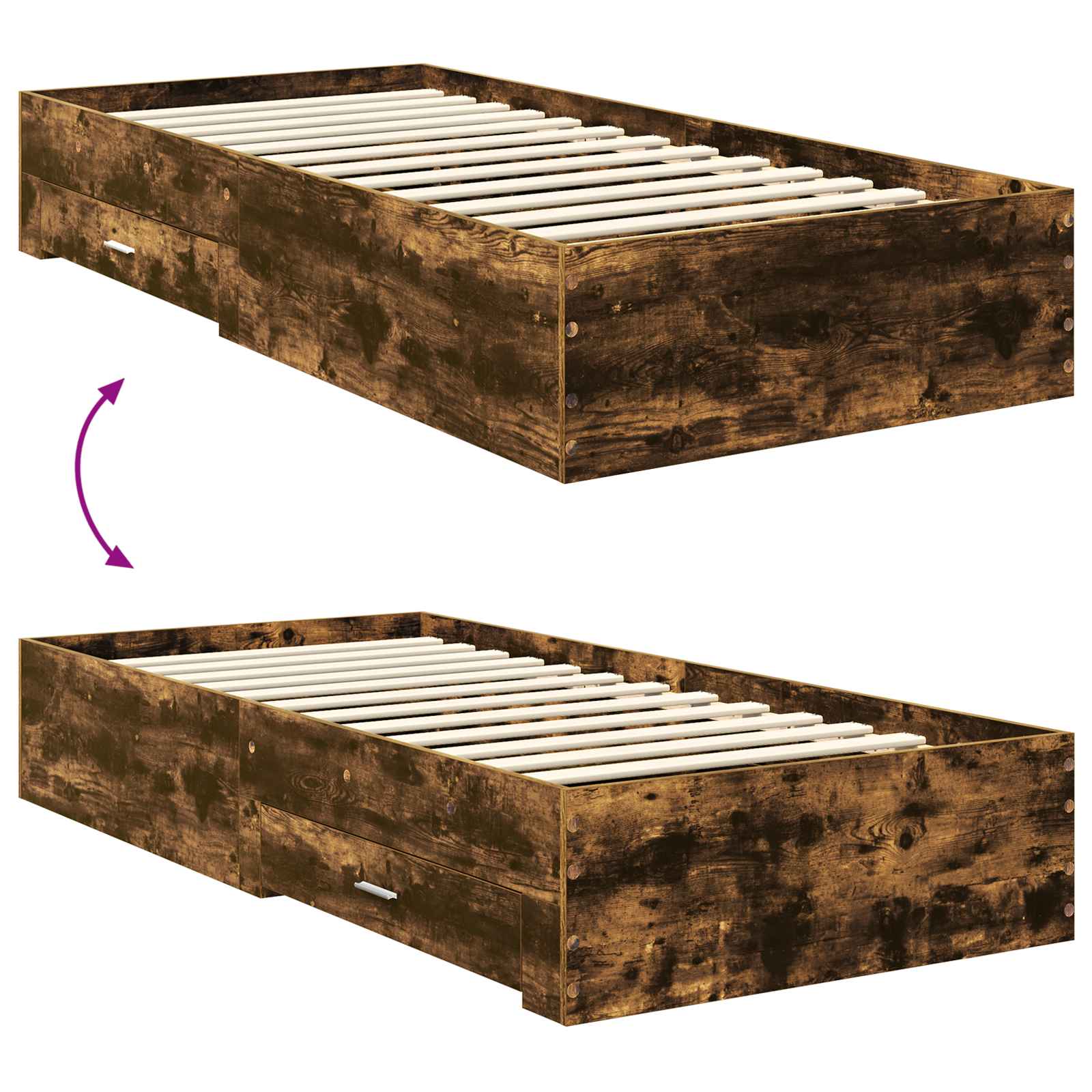 Estructura de cama Roble ahumado Madera de ingeniería