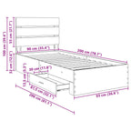 Estructura de cama Roble ahumado Madera de ingeniería
