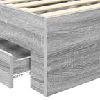Estructura de cama Gris Sonoma 90 x 190 cm Madera de ingeniería