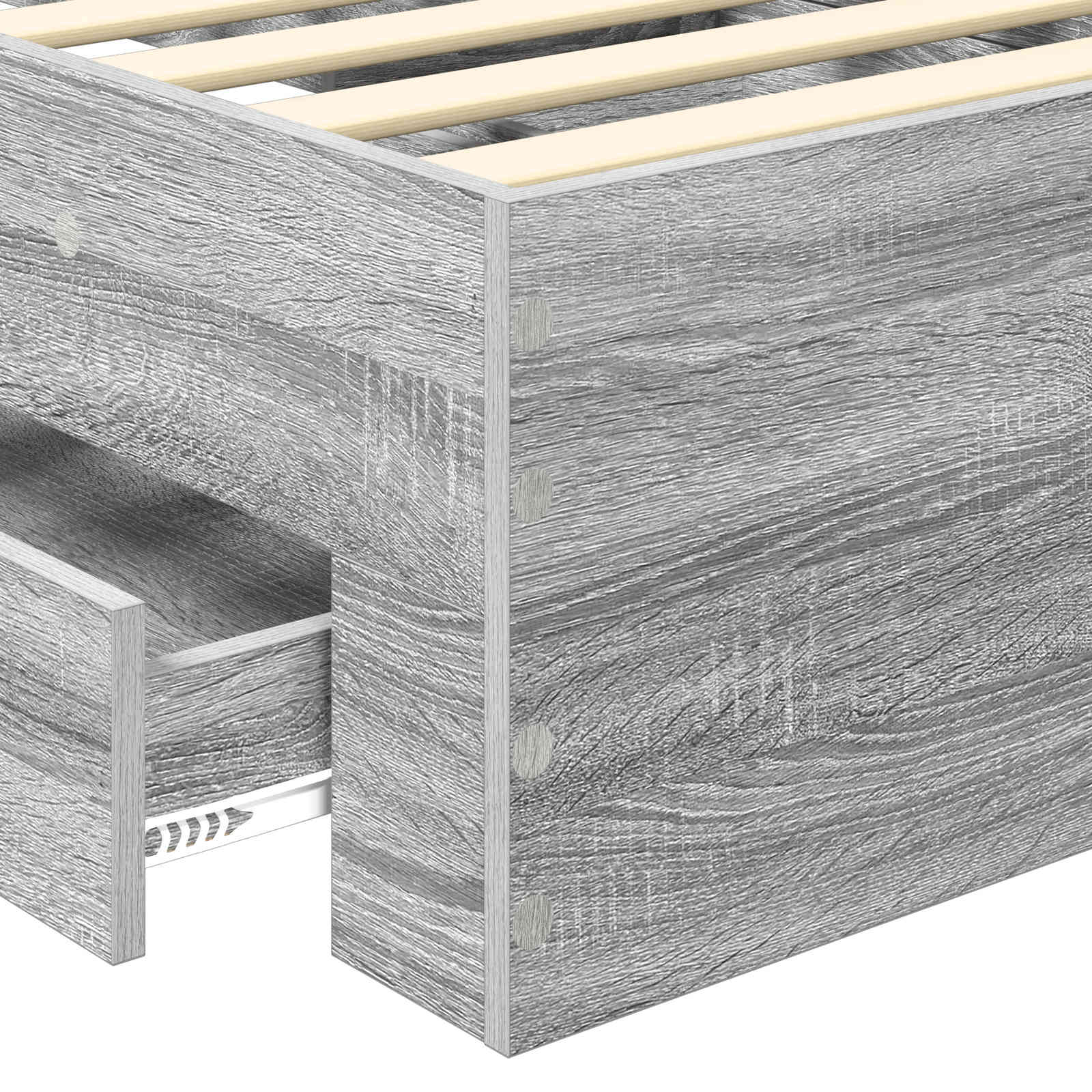 Estructura de cama Gris Sonoma 90 x 190 cm Madera de ingeniería