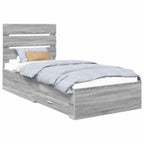 Estructura de cama Gris Sonoma 90 x 190 cm Madera de ingeniería