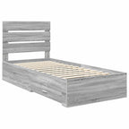 Estructura de cama Gris Sonoma 90 x 190 cm Madera de ingeniería