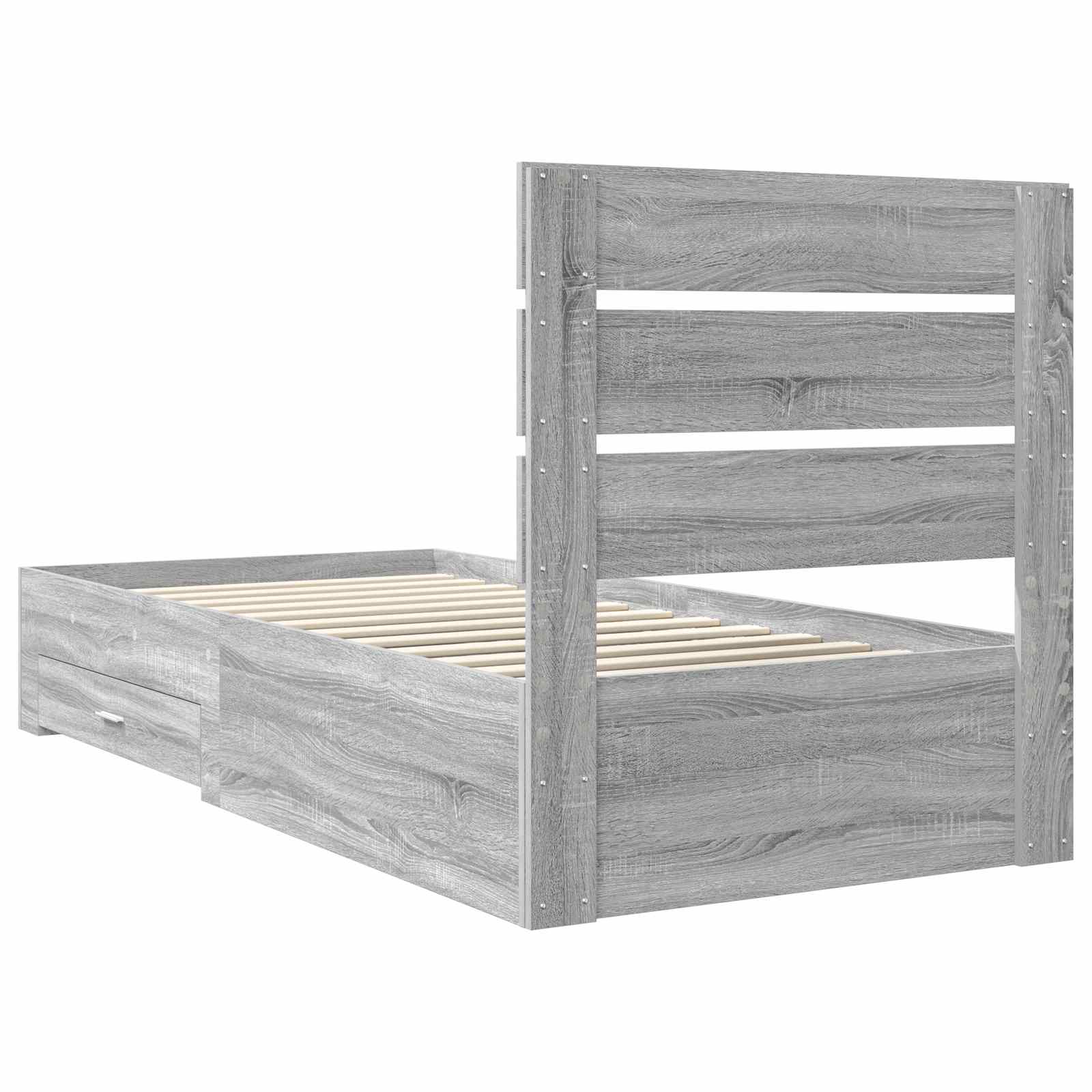 Estructura de cama Gris Sonoma 90 x 190 cm Madera de ingeniería