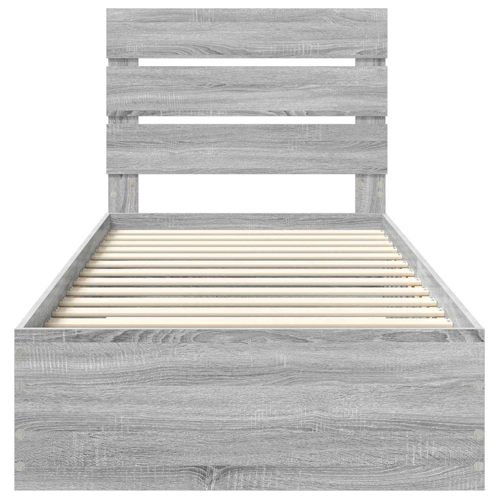 Estructura de cama Gris Sonoma 90 x 190 cm Madera de ingeniería