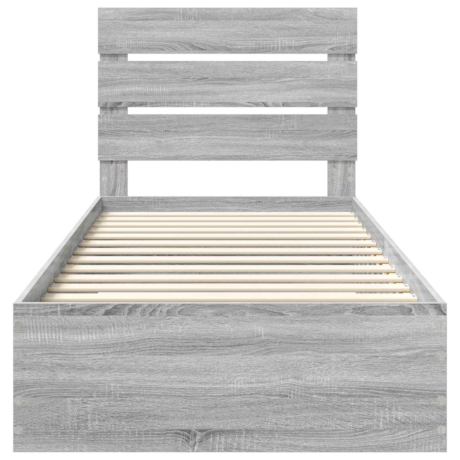 Estructura de cama Gris Sonoma 90 x 190 cm Madera de ingeniería