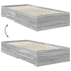Estructura de cama Gris Sonoma 90 x 190 cm Madera de ingeniería