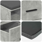 Banco de entrada con cojín Gris Concreto 60 x 38 x 46 cm