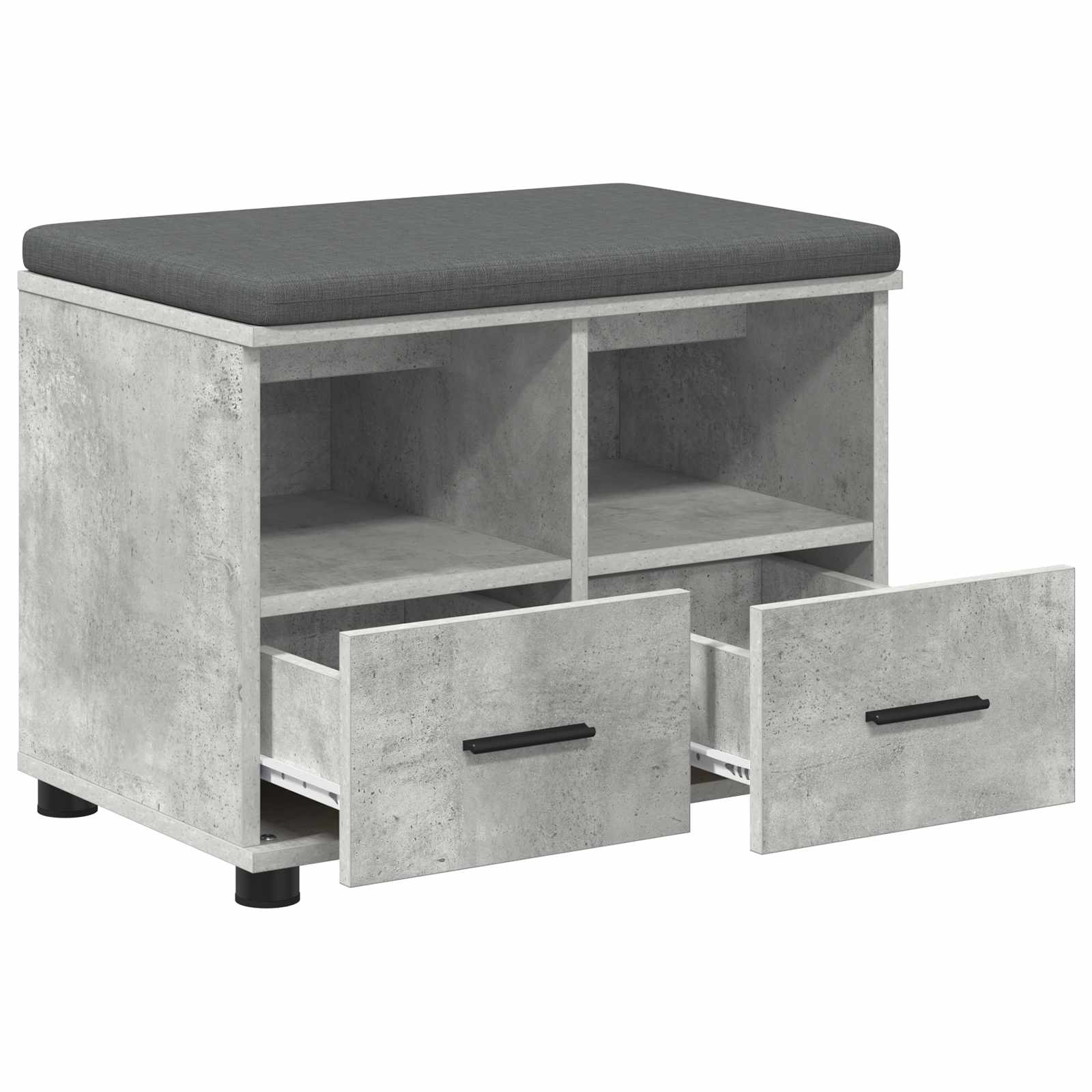 Banco de entrada con cojín Gris Concreto 60 x 38 x 46 cm