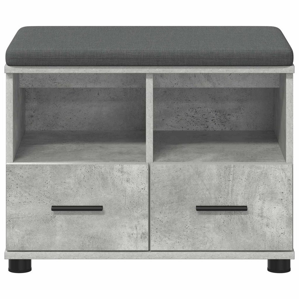 Banco de entrada con cojín Gris Concreto 60 x 38 x 46 cm