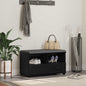 Entryway Bench with Cushion Black Oak 80 x 38 x 46 cm