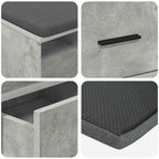 Banco de entrada con cojín Gris Concreto 80 x 38 x 46 cm