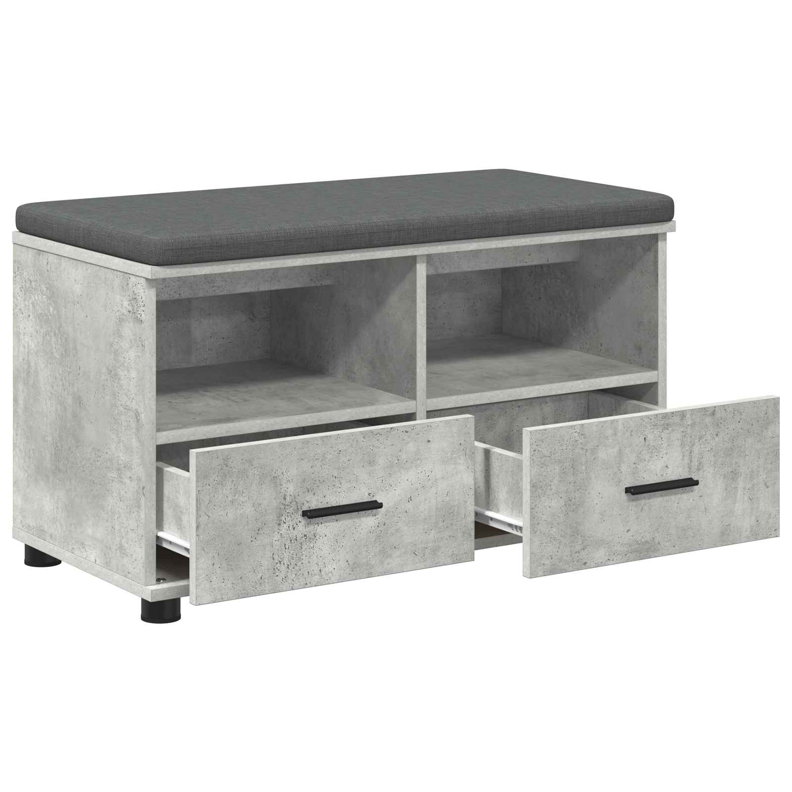 Banco de entrada con cojín Gris Concreto 80 x 38 x 46 cm