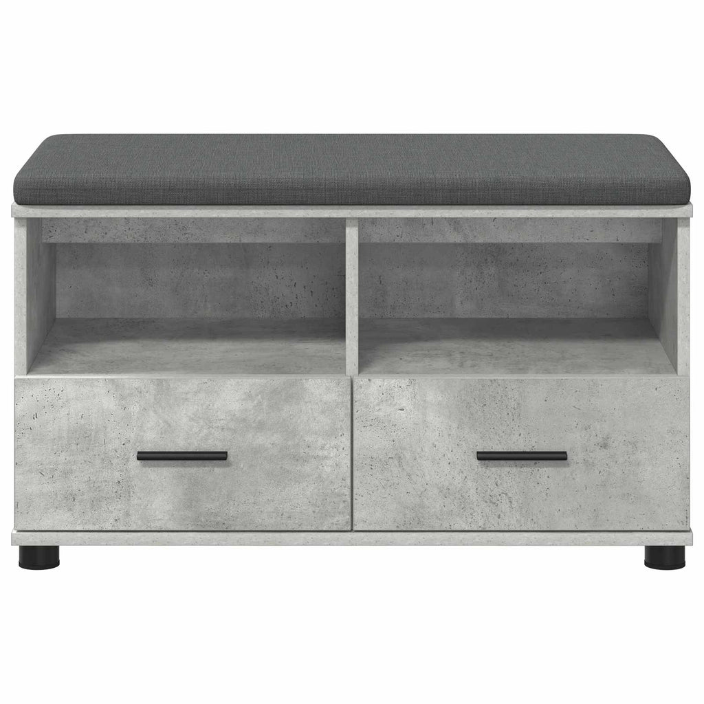 Banco de entrada con cojín Gris Concreto 80 x 38 x 46 cm