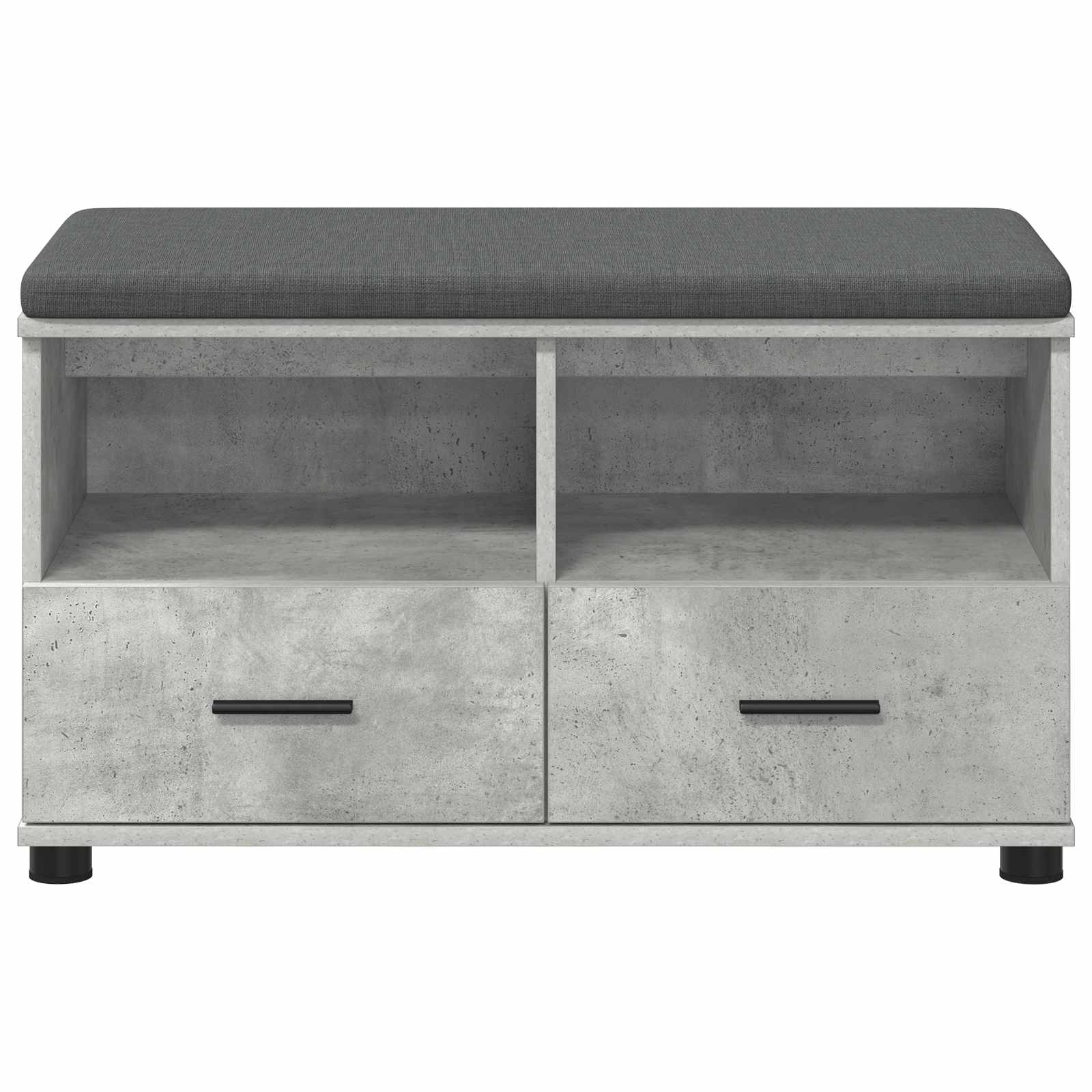 Banco de entrada con cojín Gris Concreto 80 x 38 x 46 cm