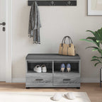 Banco de entrada con cojín Gris Sonoma 80 x 38 x 46 cm