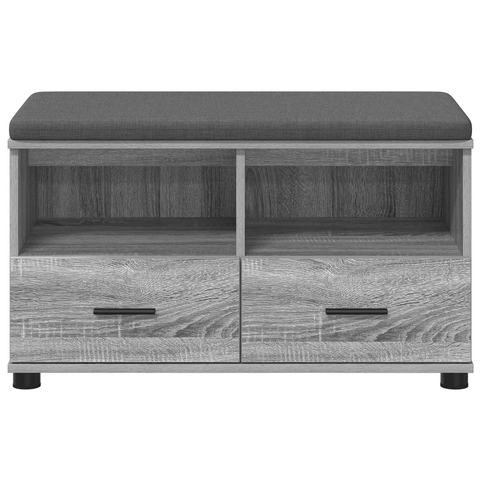 Banco de entrada con cojín Gris Sonoma 80 x 38 x 46 cm