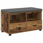 Banco de entrada con cojín Madera vieja 80 x 38 x 46 cm