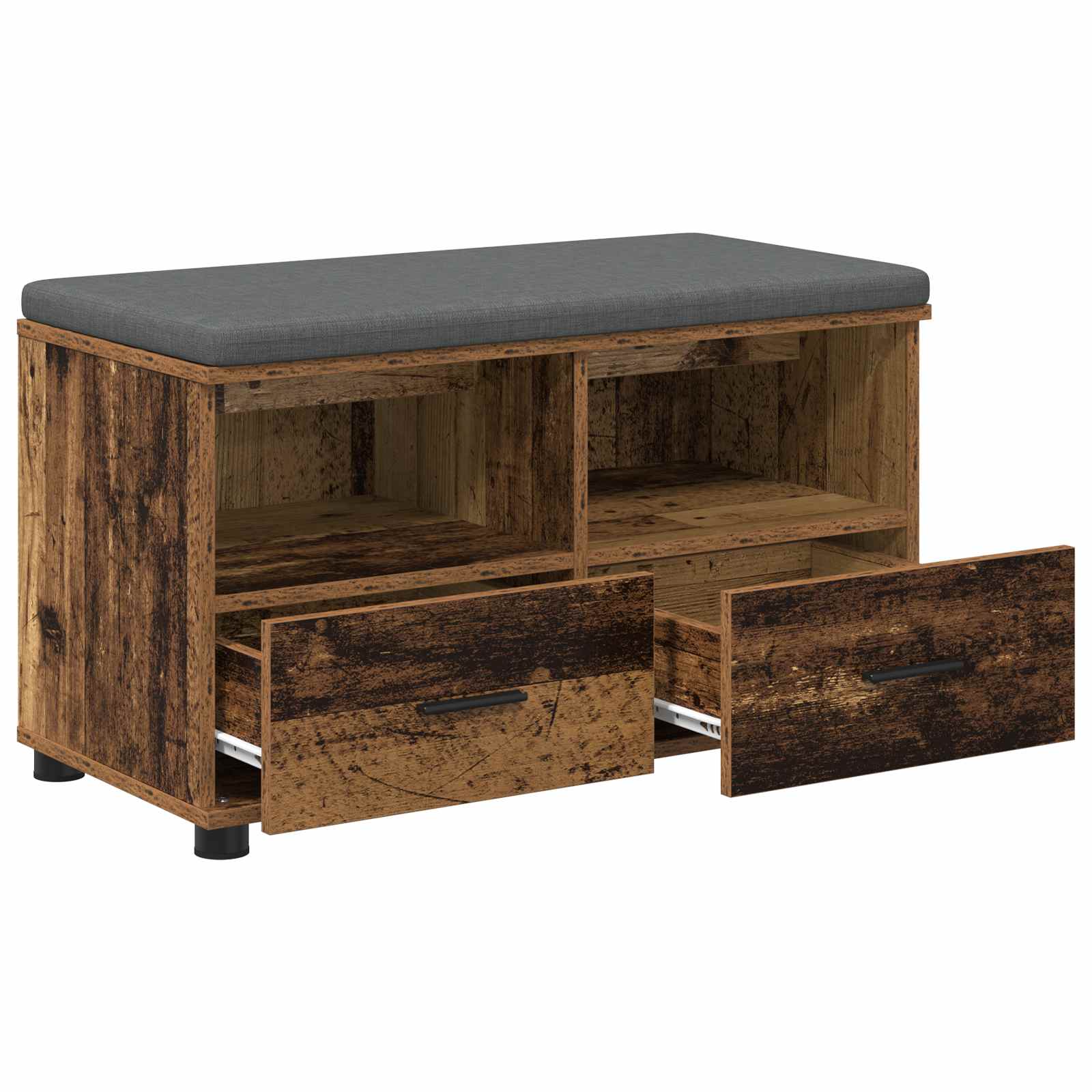 Banco de entrada con cojín Madera vieja 80 x 38 x 46 cm