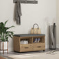 Hallway bench with cushion Artisan Oak 80 x 38 x 46 cm
