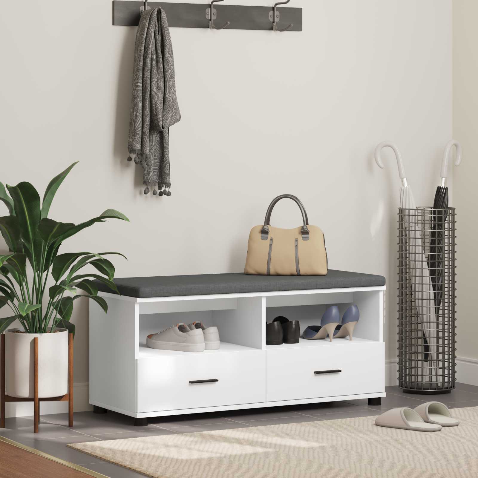 Banco de entrada 100 x 38 x 46 cm Madera Ingenierizada y Tela