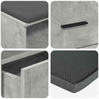 Banco de entrada con cojín Gris Concreto 100 x 38 x 46 cm