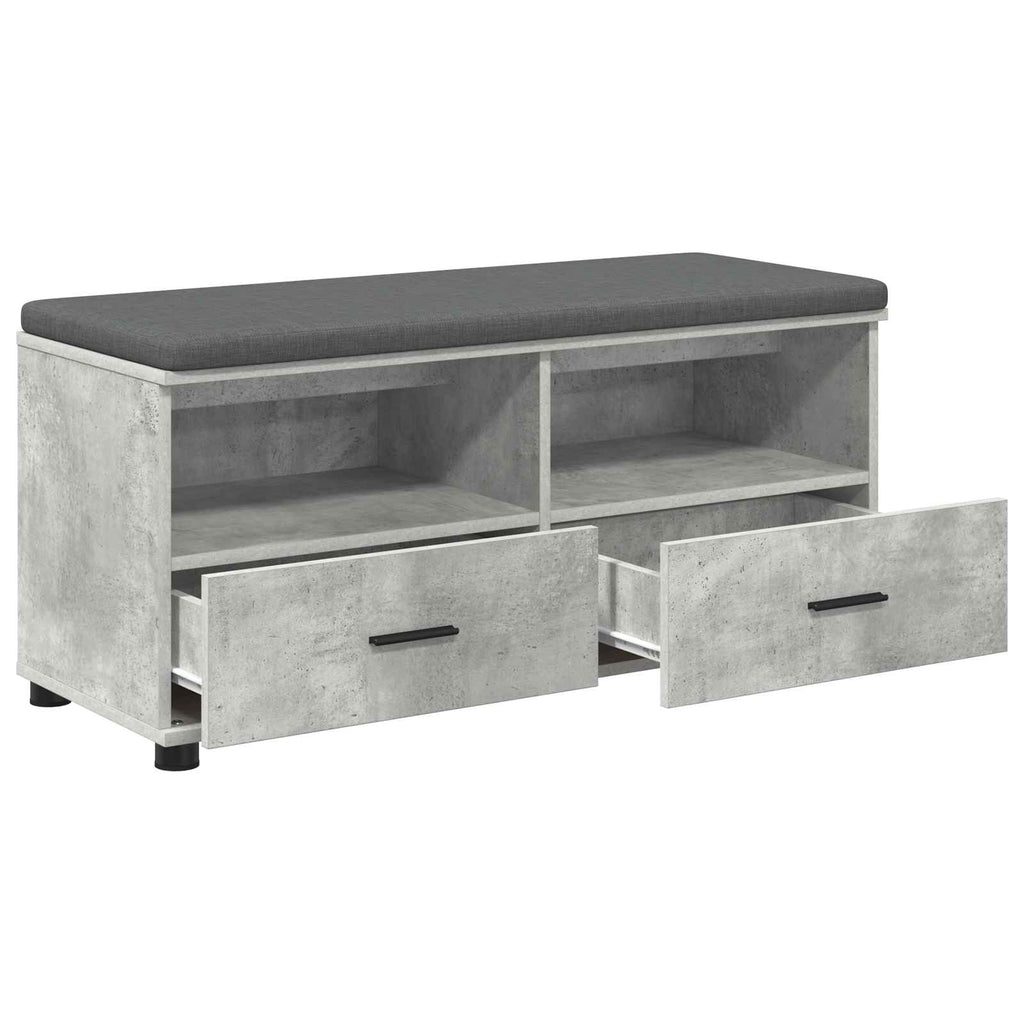 Banco de entrada con cojín Gris Concreto 100 x 38 x 46 cm